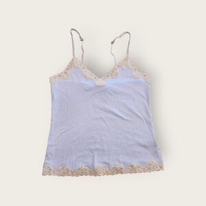 Vintage Y2k early 2000s Banana Republic baby light blue lace trim camisole tank